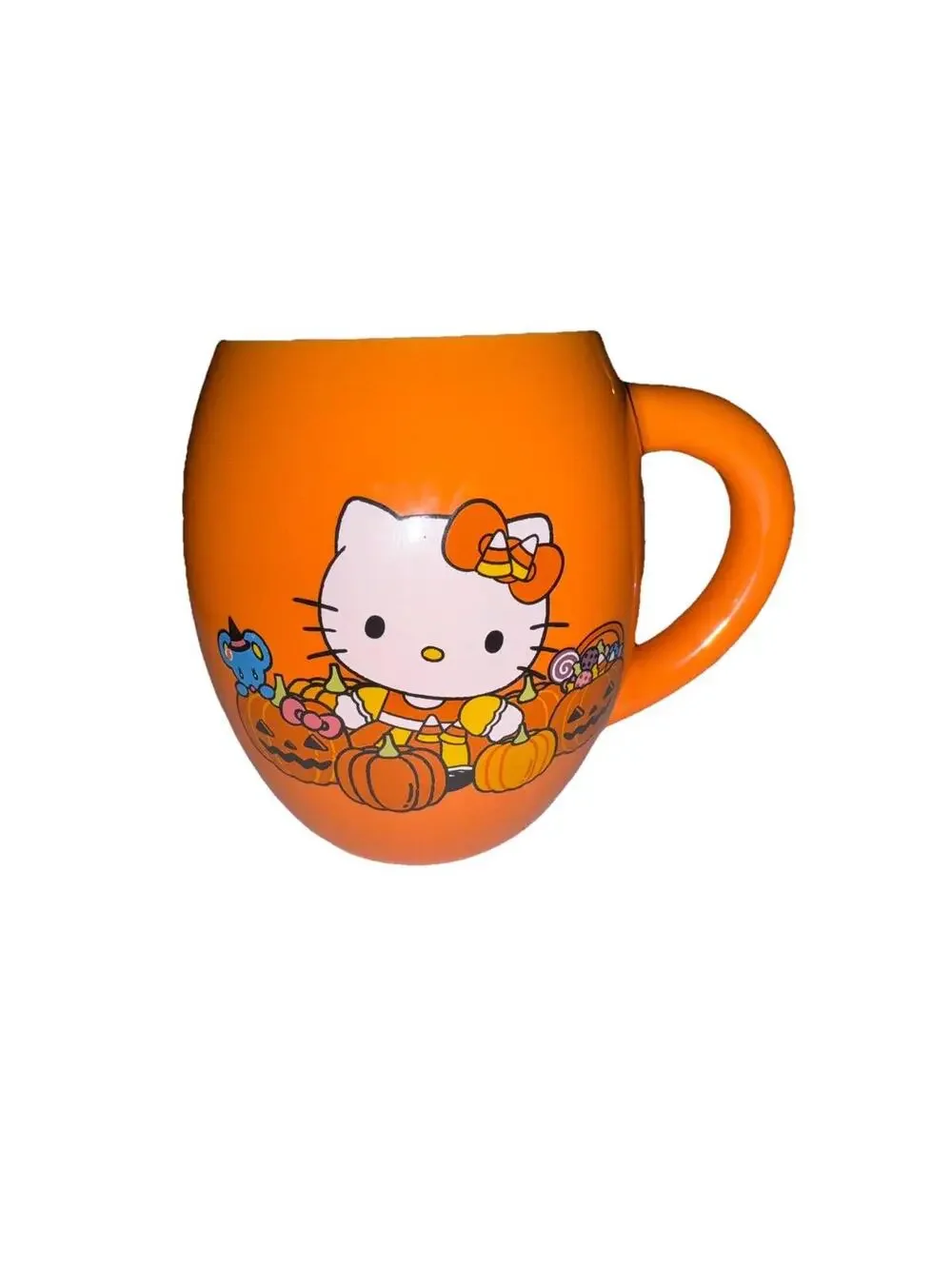 Hello Kitty Sanrio Trick or Treat Halloween Coffee Mug Pumpkin Orange & Black